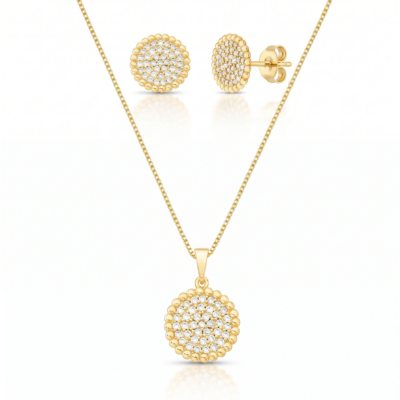 Conjunto Banhado à Ouro Amarelo